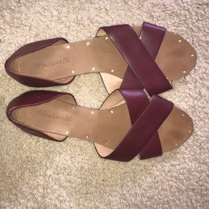 Madewell Maroon Leather Sandals